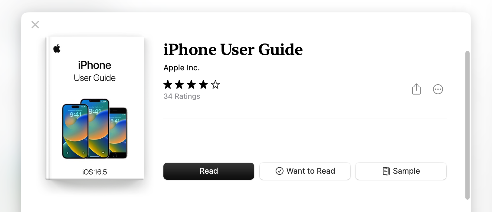 The iOS 16.5 User Guide featuring on Apple Books